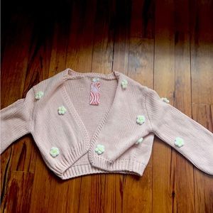 ROMWE- Light Pink Cardigan with Daisies